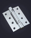 Close-up of a stainless steel hinge from Two Pack Ball Bearing Butterfly Butt Folding Self Closing Door Hinges Stainless Steel Adjustable Wooden Spring Hinges For Interior And Exterior Doors 3 Inch Heavy Duty Premium Alloy Fit All Homes, showcasing intricate ball bearing mechanism.