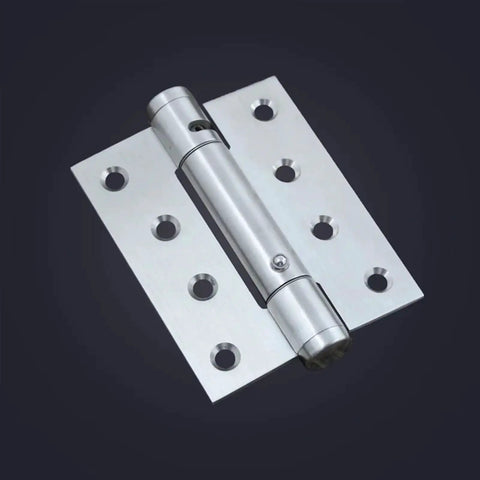 Close-up of a stainless steel hinge from Two Pack Ball Bearing Butterfly Butt Folding Self Closing Door Hinges Stainless Steel Adjustable Wooden Spring Hinges For Interior And Exterior Doors 3 Inch Heavy Duty Premium Alloy Fit All Homes, showcasing intricate ball bearing mechanism.