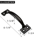 Heavy Duty Gate Latch Set For Wooden Fences Self Closing Latch With Pull String Decorative Metal Gate Pull Handle Black finish