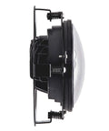 Side view of 5.75 Inch Round LED Headlight Mount Bracket For Motorcycle, Heavy Duty Metal Alloy Mount With Rust Resistant Finish