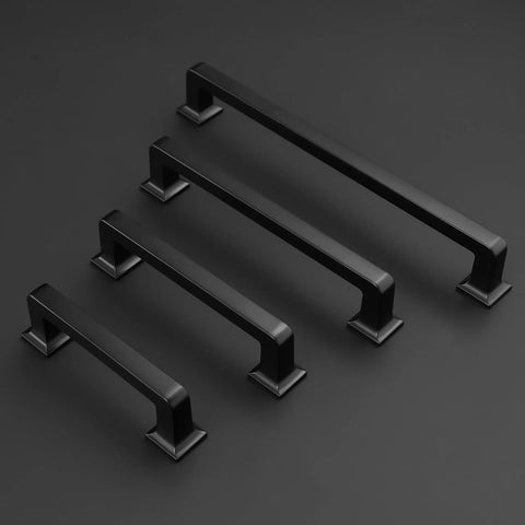 10 Pack Matte Black 5 Inch 128mm Cabinet Handles Zinc Alloy Drawer Pulls Solid Heavy Duty Kitchen Hardware in different sizes