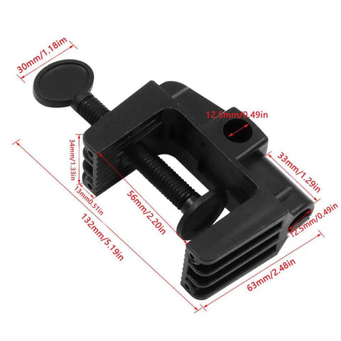 Heavy Duty Desk Lamp Swing Arm Clamp Set Of Three Non Marring Plastic Bracket Holder showing detailed measurements and design.