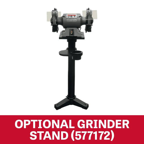 Six Inch Bench Grinder With 3450 Rpm And Quarter Horsepower Motor Delivers Beast Mode Power For Metal Shaping And Tool Prep Includes Dual Grit Stones And Rubber Mounts Built Tough For Shop Workers And Daily Garage Projects on a sturdy stand