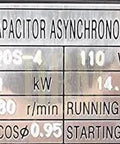 Label of a Professional 11 Inch Cold Cut Circular Saw With Swivel Base And Heavy Duty Stand 110 Volt Single Phase Motor specifications.