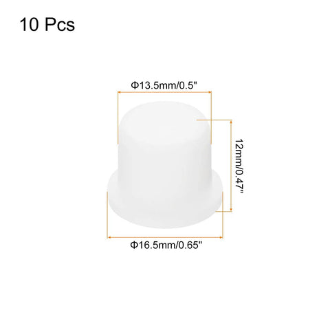 Pro Grade High Temp Silicone T Shaped Plug Mount Rubber Hole Stopper For Coating Plating And Waterproof Sealing 0.65 Inch Outer Diameter 10 Pack Ideal For Powder Coating Painting Anodizing And More., 10 pcs white silicone T plug, 0.65" OD, 0.5" top, 0.47" stem