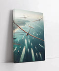 Soaring Gliders Over The Magic Ocean Wall Art Canvas Print Or Poster For Home Decor Ocean Scene With Yachts And Dreamy Sky Vibe Ready To Hang Framed Option 40x30 Inches.