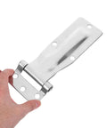 Beefy Heavy Duty Stainless Steel Hinges For Outdoor Use, Marine Grade And Weatherproof, Easy Install, Big Load Support For Truck Bins, Vehicle Gates, Dump Trailers, Ready For Harsh Environments stainless steel hinge shown in hand
