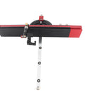 Heavy Duty Table Saw Miter Guide With 13 Positive Angle Stops And Smooth Gliding Track For Dead On Cuts Adjustable From Minus Sixty To Plus Sixty Degrees Reliable Woodworking Jig That Pros Absolutely Love, featuring a robust aluminum track, red and black color scheme, and adjustable design.
