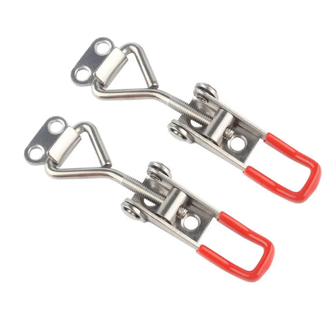 Two Piece Toggle Latch Clamp 4001 Adjustable 304 Stainless Steel Quick Release Hasp Latch with red handles