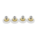 4 Pieces Shower Door Rollers Runners Wheels Replacement Part For Bathroom Glass Shower Door Sliding Track With 19mm Wheel Diameter 5mm Thick