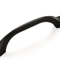 Matte Black Ravino Cabinet Pull 3 Inch Center-To-Center 5 Inch Overall Length Transitional Drawer Handle angled view