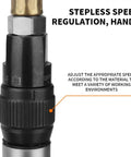 Top Tier Pneumatic Air Scribe and Engraving Pen Micro Die Grinder with High Speed Rotation Alloy Bits showing stepless speed regulation feature.