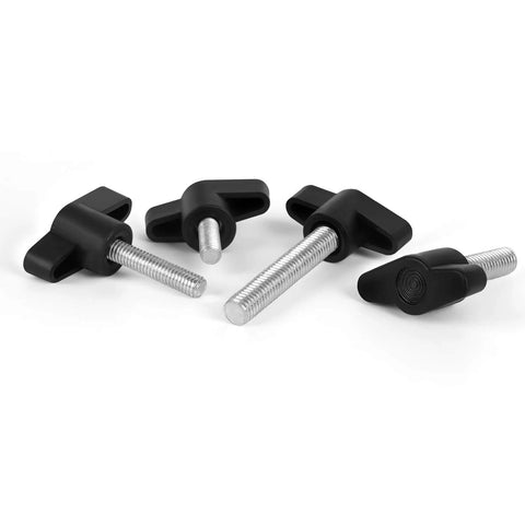 Beefy Black Z Type Thumb Screws 5 Pack M6 x 15mm Plastic Head T Shaped Wing Knobs For Mechanical Assemblies Carbon Steel Insulated Durable