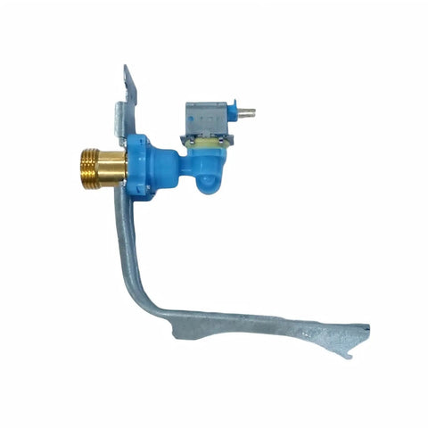 Easy Install Replacement Dryer Water Inlet Solenoid Valve For 120V Clothes Dryers, Garden Hose Inlet, One Quarter Inch Push On Outlet, 60Hz 5W, Replaces W10595507 W11245113 AP6334122 PS12578917 blue metal valve with bracket