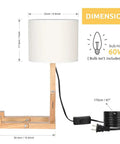 Dimensions guide of Cute Desk Lamp With Wood Base And Changeable Shape, Modern Table Lamp For Bedroom Study Office And Kids Room, Ivory Linen Lampshade, 18.8 Inches Tall, Cozy Vibe, Functional Home Accent Light.