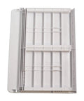 Replacement Fridge Crisper Drawer Pan Cover For WR32X10398 And WR32X1094 Fits Twenty Four And A Half By Eighteen And Five Eighths Inches Drawer Easy Install Direct Fit Replacement Part showing underside detail.