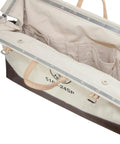 Interior view of 24 Inch Deluxe Canvas Tool Tote With 17 Interior Pockets And Detachable Shoulder Strap Heavy Duty Natural Canvas