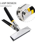 6 Inch Hand Seamer Tool for Sheet Metal Bending and Flattening with Straight Jaw and Non Slip Handle, close-up of clasp design