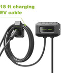 Level Two Ev Charger With 32 Amp 240 Volt Wallbox And 18 Foot Cord Sae J1772 Plug showing 18 ft charging EV cable and connector.