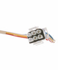 Close-up of Fridge Evaporator Fan Motor WR60X10185 Replacement wiring connector for efficient cold air circulation in compartments.