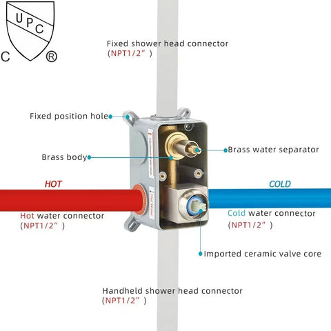 Detailed view of the brushed nickel 12 inch luxury rain shower system with handheld combo valve and trim mechanism.