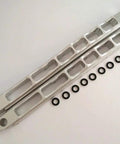 Beefy Aluminum Rear Lower Linkage Set Silver For 1/8 Scale RC Trucks Bolt On Upgrade Durable Rear Suspension Perfect For Yeti XL And Other Axial 1/8 Platforms AX31014 Compatible, silver aluminum links with black washers