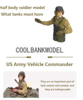 One Six Scale US Army WWII Tank Captain Figure With Hand Painted Finish And M1938 Tank Helmet Realistic Facial Expressions And Clothing Wrinkles