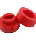 Red polyurethane bushings from Chevy 81-87 Polyurethane Body Cab Mount Bushing Kit 12 Piece Direct Fit Heavy Duty For C10 C20 K10 K20 K30 GMC