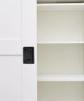 Spring Loaded Lifting Ring Pull Handle Stainless Steel Flush Mount Boat Hatch Pull installed on white cabinet door.