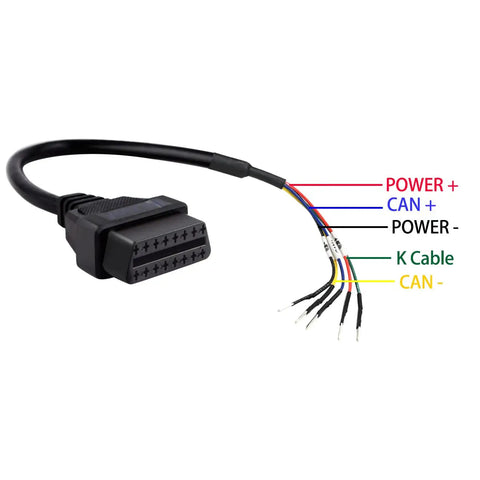 OBD II 16 Pin Female Connector Pigtail Cable With CAN Bus And K Line Jumper Tester For Motorcycle Car Truck Adapter 30cm