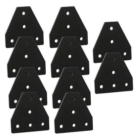 10 Pack 2020 T Plate Corner Bracket For 8020 Aluminum Extrusion T Slot Connector With 50 T Nuts And Screws Black Finish Wrench Included Heavy Duty Pro Grade Joining Plate Kit For Framing And Custom Builds.