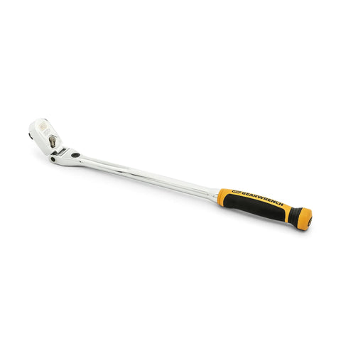 1/2 Inch Drive Locking Flex Head Ratchet With Cushion Grip, 9-Position Push Button, 60-Tooth Gear, Double-Stacked Pawls, 120XP Heavy Duty Tool shown on white background
