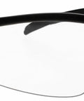 Straight Up Professional Laser Safety Glasses With Top Notch Clarity And Featherweight Unisex Black Frames Built Tough For Rough Shop Conditions And Serious Industrial Laser Protection Tasks - side view of glasses