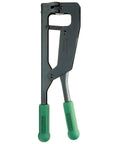 Beefy Heavy Duty Stud Punch For 20 Gauge Steel One Stroke Action with contoured handle, shown with patented punch rolls.