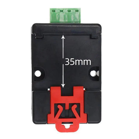 Indoor Din Rail Smoke Detector Transmitter With RS485 Link And Dual Thermal Infrared Sensors That Are Hella Reliable For Quick Wall Mount Setups On Commercial Fire Safety Grids Today - front view with dimensions