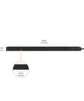 Hefty Nine Outlet Surge Protector Power Strip in aluminum, 28 inch long, 9 outlets for home office, optimal surge protection.