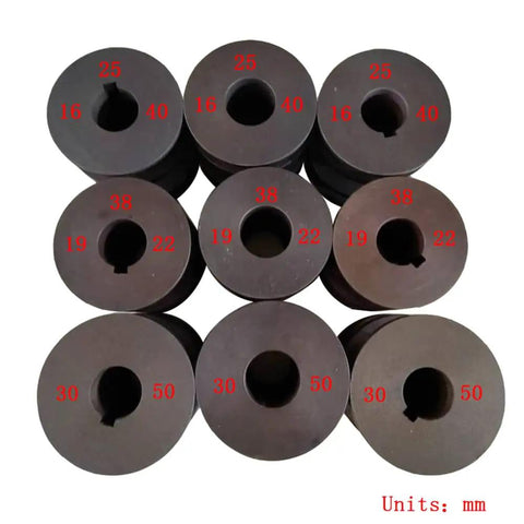 Nine precision cutting dies for Hardcore Portable Electric Pipe Bender And Tube Roller Badass With Nine Round Plus Eight Square Dies.