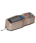 Slick Handheld Digital Surface Roughness Tester With Portable Profilometer And Precise Ra And Rz Measurements Computer Sync and Crisp Display on table.