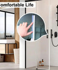 Heavy Duty Self Adhesive Foam Weather Stripping Tape For No Fuss Quick Setup shown sealing a shower enclosure against moisture.