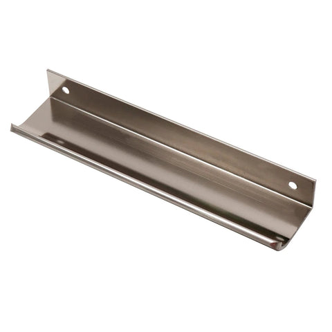 Nickel Plated Aluminum Alloy Curved Edge Finger Pull for Cabinets and Drawers, 5.9 Inch Length, 2-hole back mount design