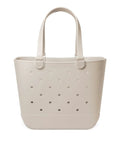 Extra Large Beach Tote Bag Waterproof EVA Tote with Zipper Pocket for Travel Pool Boat Groceries and Sports Gear, beige color