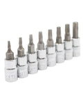 Ultimate 8-Piece 1/4 Inch Hex Torx Screwdriver Bit Set Featuring Heavy Duty T8 Through T40 Bits With Rugged Design For Maximum Grip And High Torque Power To Crush Rusty Bolts And Tighten Screws Like A Boss Without Bending Or Breaking.