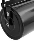 Close-up of Heavy Duty Lawn Roller Workhorse 16.6 Gallon Grass Compactor With 44.1 Inch Steel Drum For Yard Leveling And Turf Maintenance.
