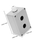 Aluminum Emergency Stop Button Control Box With Two Holes Cast Metal Push Button Switch Station Industrial Electronic Switch Enclosure For Safety Applications Heavy Duty Control Box For Machinery, 12 x 8 x 6 cm