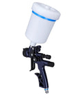 Heavy Duty HVLP Spray Gun Kit With 1.3Mm Nozzle And 600Ml Reusable Cup, Pro Auto Paint Sprayer showing nozzle and cup.