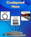 Sixteen Foot Flexible Vacuum Hose For Home And Shop Use With Multi Brand Dust Collection Adapters And A Full Attachment Kit