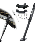 Beefy Three Inch Adjustable Kickstand For YZ85 2002 2026 Motorcycle Side Stand With Seven Position Length Settings in black aluminum
