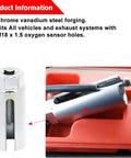 Master Crafted Five Piece O2 Oxygen Sensor Socket Kit With Offset 6 Point Low Profile Head And Sharp Thread Chaser For No Sweat Exhaust Removal In Grease Monkey Friendly Tight Spots Using Any Standard Ratchet, chrome vanadium steel socket.
