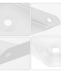 Close-up on mounting holes of 12 Piece Triangle Steel Cabinet Corner Brackets 90 Degree Three Sided Fixed Design Shelf Supports