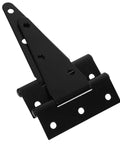 Black Beefy Heavy Duty Iron Door Hinges Set With Adjustable Mounting And High Load Bearing Capacity 4 Inch Extended T Shape Slotted